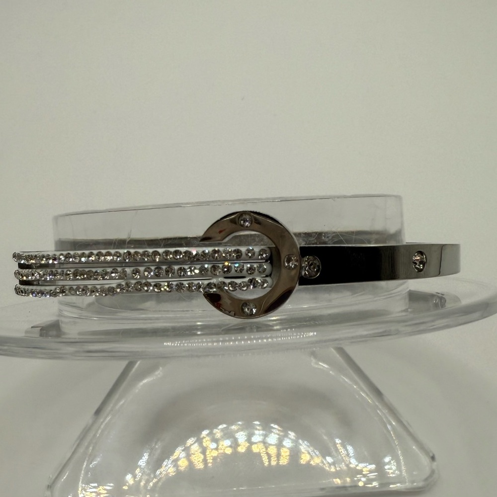 Cart silver Rhinestone bangel Bracelet stainless steel luxury jewelry New
